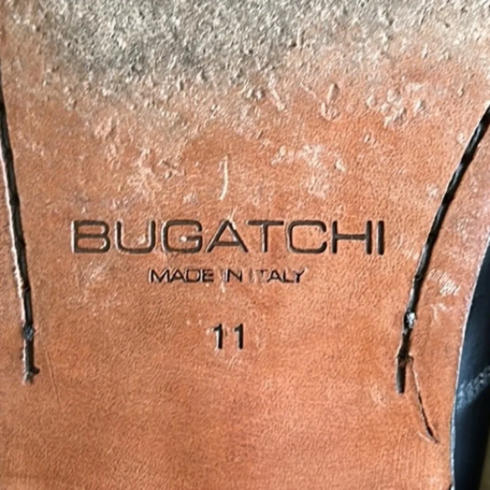 Bugatchi Men’s Black Leather Loafer Slip On Dress Shoe Size 11 Made in Italy